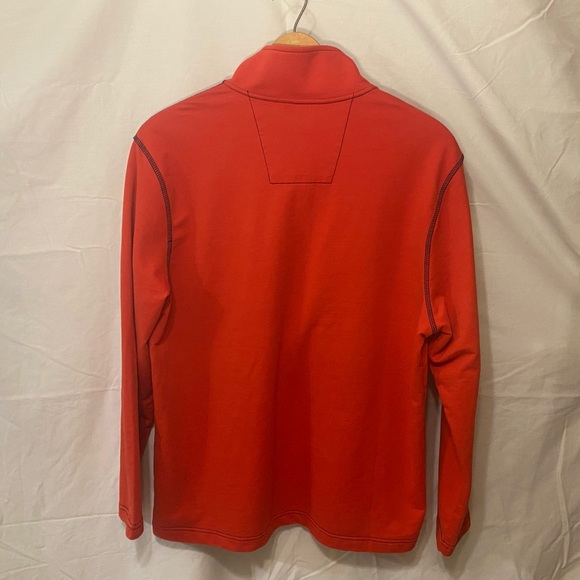 🎉2/$20 Nautica Mens Large Collared LongSleeve Zipper Polo Bright Red Golf Shirt - Picture 6 of 15